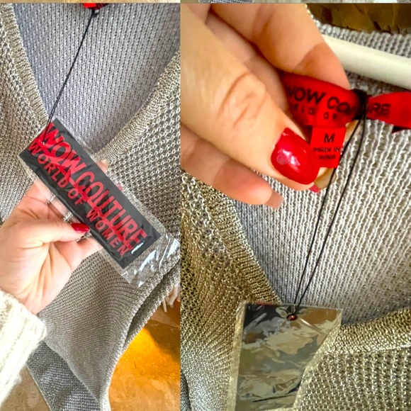 Cold shoulder Metallic MIDI Dress NWT - Picture 2 of 2